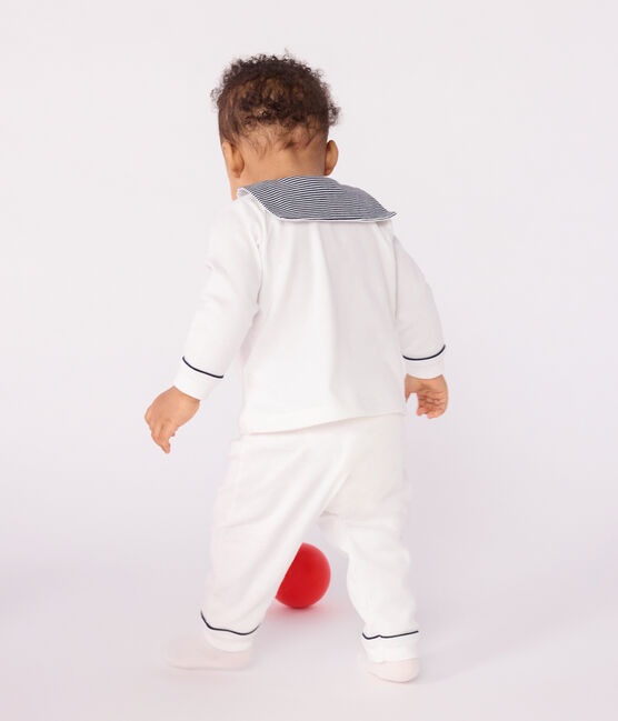 Pijama de 2 piezas con cuello marinero para bebé blanco MARSHMALLOW