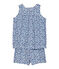 Pijama corto en jersey ligero estampado para niña blanco ECUME/blanco MULTICO