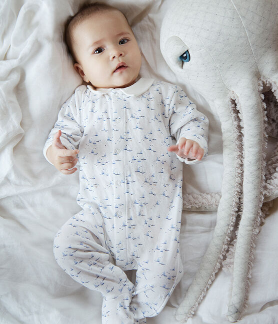 Pijama de túbico para bebé niño blanco MARSHMALLOW/blanco MULTICO