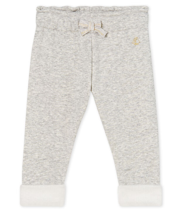 Pantal&oacute;n de terciopelo para beb&eacute; ni&ntilde;a gris