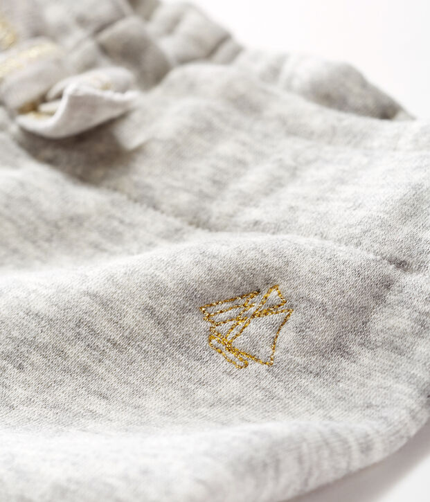 Pantal&oacute;n de terciopelo para beb&eacute; ni&ntilde;a gris
