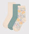 3 pares de calcetines infantiles de algodón con flores variante 1
