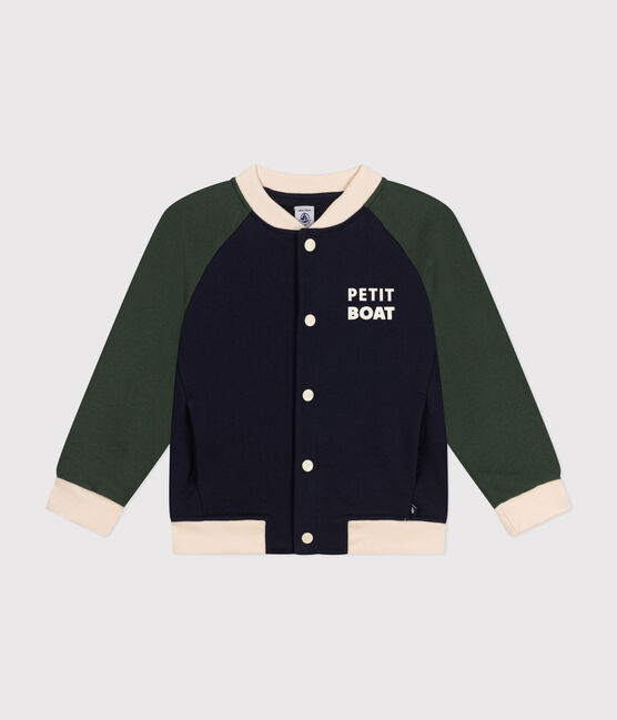 Chaqueta de béisbol de muletón de niño azul SMOKING/blanco MULTICO