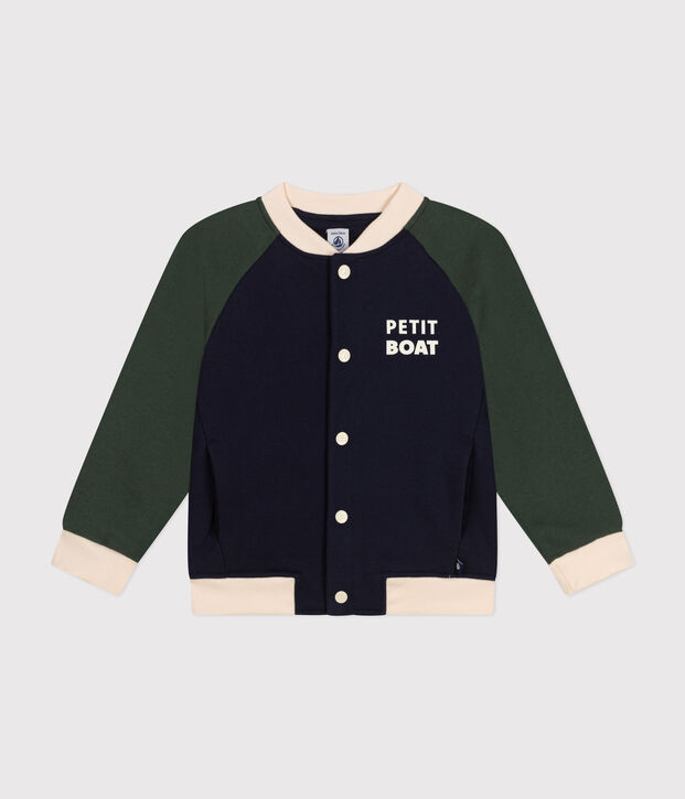 Chaqueta de b&eacute;isbol de mulet&oacute;n de ni&ntilde;o azul/multicolor