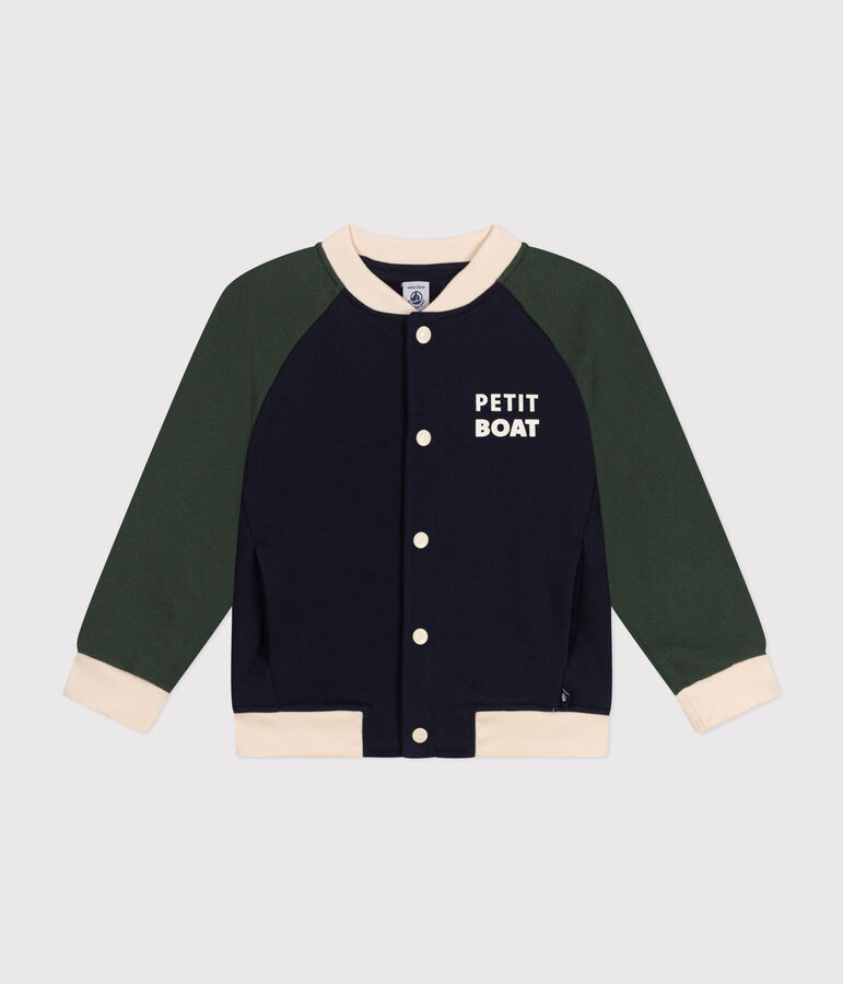 Chaqueta de b&eacute;isbol de mulet&oacute;n de ni&ntilde;o azul/multicolor