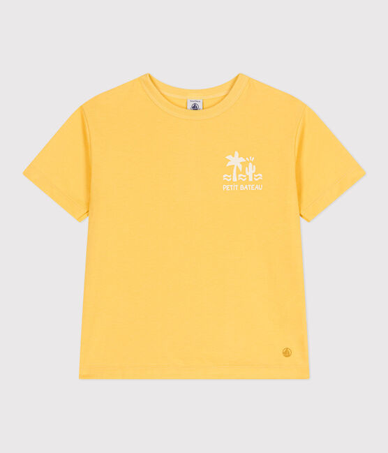 Camiseta infantil de manga corta de algodón con estampado amarillo ORGE