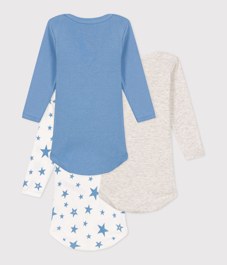 Juego de 3 bodis de algod&oacute;n de manga larga con estampado para beb&eacute; multicolor