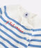 Conjunto de 2 prendas marineras de bebé de tejido de punto de lana y algodón blanco MARSHMALLOW/azul ALASKA