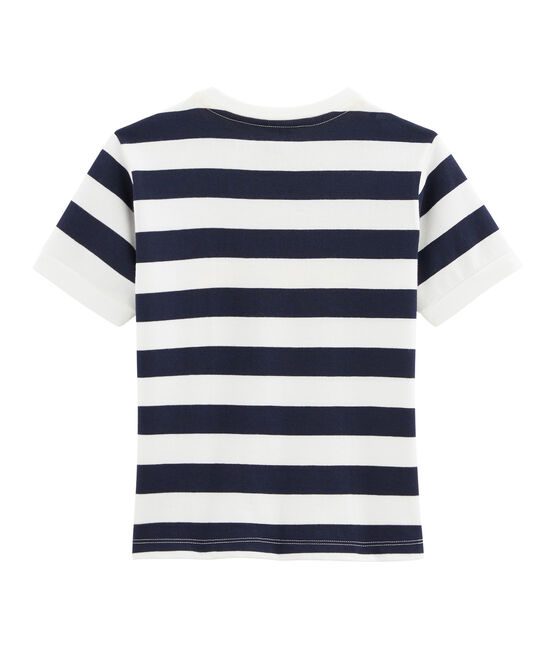 Camiseta de niño azul SMOKING/blanco MARSHMALLOW