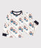 Pijama de felpa telecabina para niño/niña blanco MARSHMALLOW/blanco MULTICO
