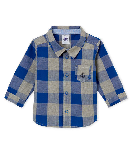 Camisa a cuadros para bebé niño azul LIMOGES/blanco MULTICO