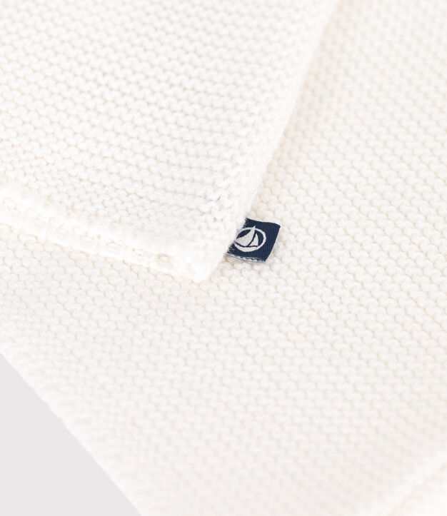 C&aacute;rdigan de algod&oacute;n liso para beb&eacute; (unisex) blanco