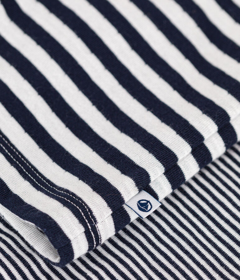 Pijama infantil de algod&oacute;n a rayas azul/blanco