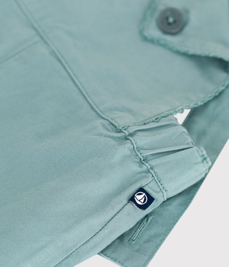 Peto corto y liso de algod&oacute;n para beb&eacute; verde