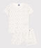 Pijama corto infantil de algodón calado con estampado de flores blanco MARSHMALLOW/blanco MULTICO