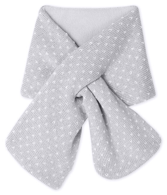 Bufanda para bebé unisex con forro polar gris SUBWAY/blanco MARSHMALLOW