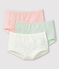 Juego de 3 culottes con estampado de purpurina de niña de algodón orgánico y elastano variante 1