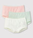 Juego de 3 culottes con estampado de purpurina de niña de algodón orgánico y elastano