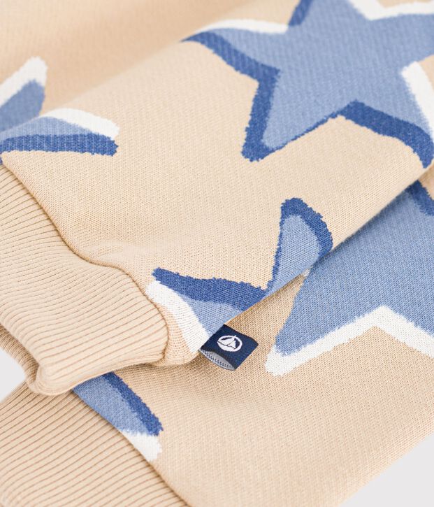 Sudadera de algod&oacute;n con estampado de corazones para beb&eacute; beige/multicolor