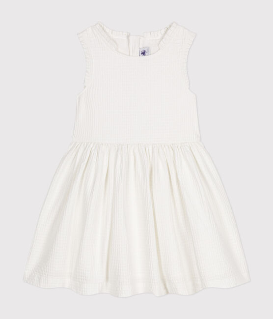 Vestido sin mangas de algodón moderno para niña blanco MARSHMALLOW