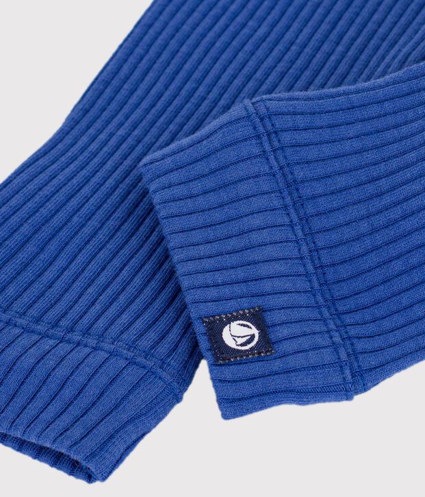 Leggings lisos de algod&oacute;n para beb&eacute; azul