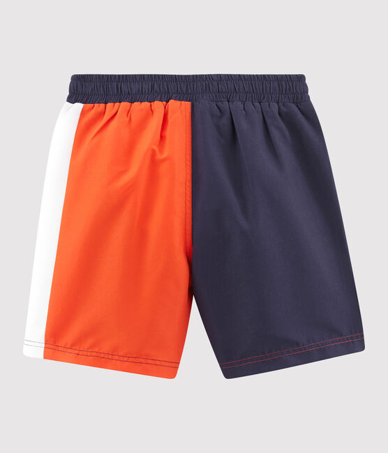 Shorts de playa efecto colorblock para niño azul TOUAREG/naranja SPICY