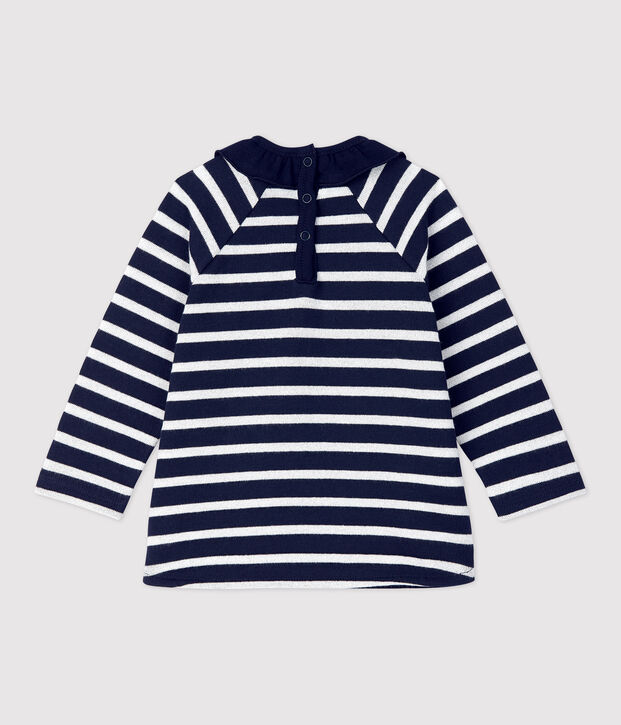 Blusa de algod&oacute;n de beb&eacute;. azul/MARSHMALLOW ARGENT BRILLANT