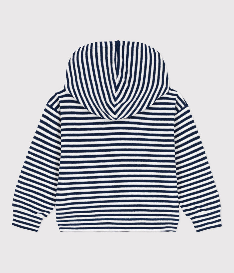 Sudadera a rayas con capucha para ni&ntilde;o/ni&ntilde;a azul/blanco