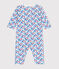Pijama de algodón sin pies con flores para bebé blanco MARSHMALLOW/blanco MULTICO