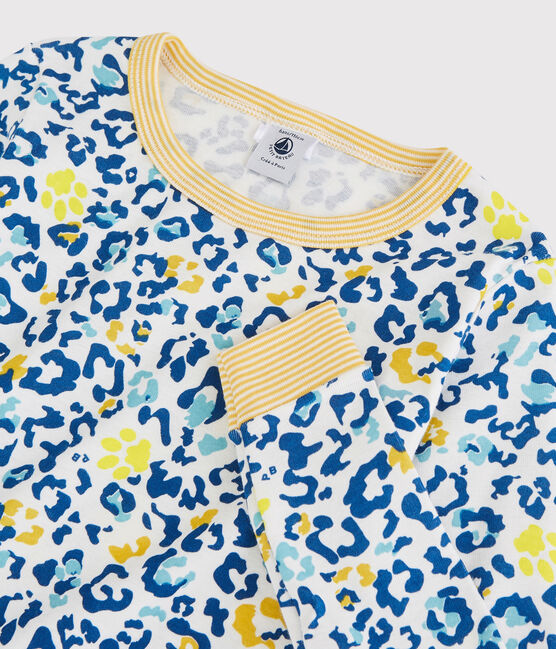 Pijama snugfit con estampado de pantera de niño/niña blanco MARSHMALLOW/blanco MULTICO
