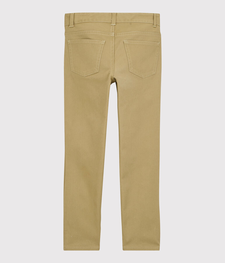 Pantal&oacute;n slim de sarga de ni&ntilde;o beige
