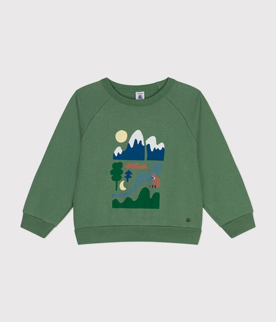 Sudadera de felpa para niño verde PALMERAIE