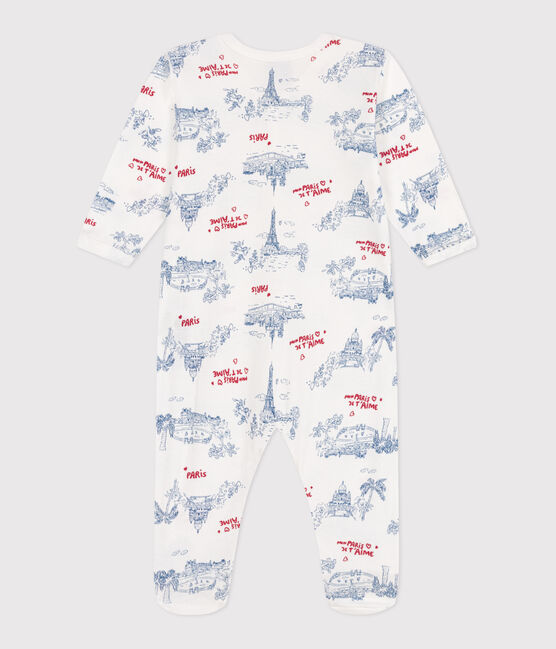 Pijama de algodón París para bebé blanco MARSHMALLOW/blanco MULTICO