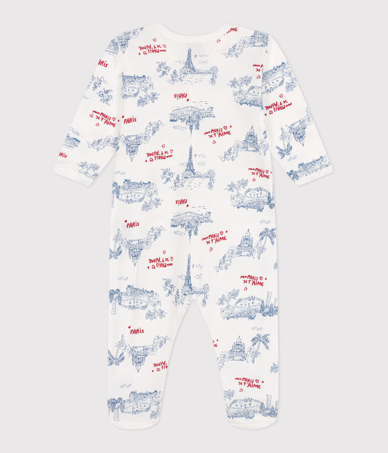 Pijama de algod&oacute;n Par&iacute;s para beb&eacute; blanco/multicolor