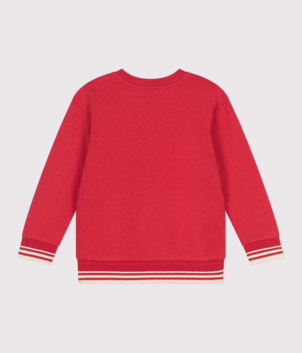 Sudadera infantil unisex de algod&oacute;n con estampado rojo