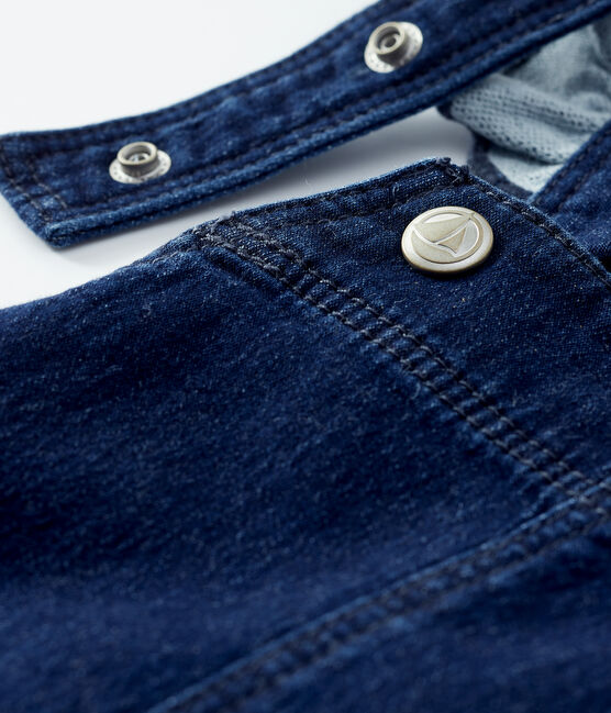 Vestido peto vaquero de niña azul DENIM BLEU FONCE