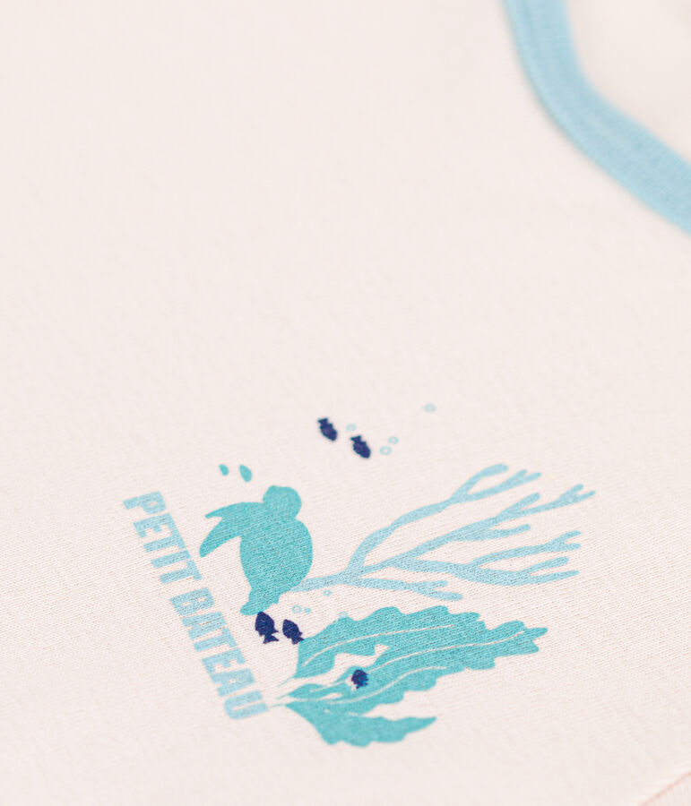 Camiseta infantil de manga corta de algod&oacute;n beige