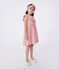 Vestido infantil sin mangas de algodón con flores rosa CHARME/blanco MARSHMALLOW