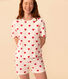 Pijama corto de algodón con corazón para mujer
