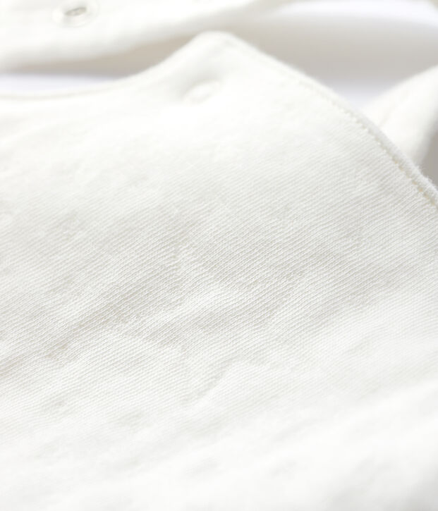 Peto blanco de beb&eacute; en tejido tubular de algod&oacute;n ecol&oacute;gico blanco