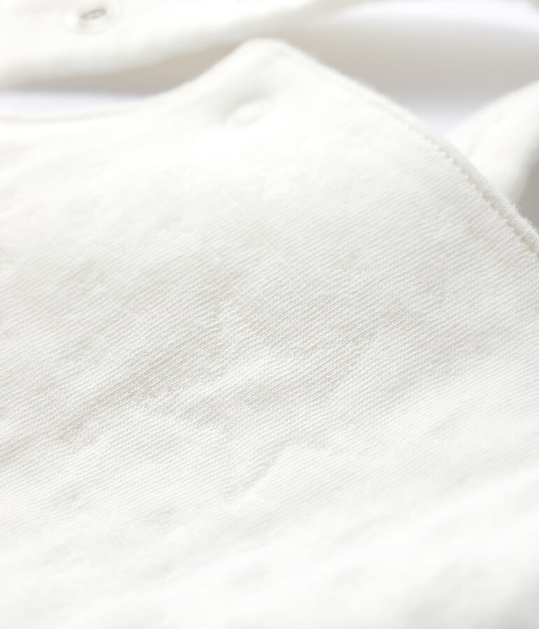 Peto blanco de beb&eacute; en tejido tubular de algod&oacute;n ecol&oacute;gico blanco