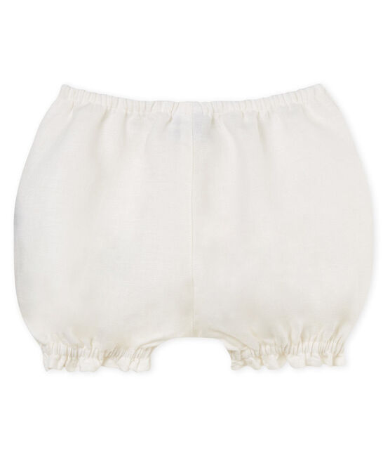 Braguitas bloomer de lino para bebé niña blanco MARSHMALLOW