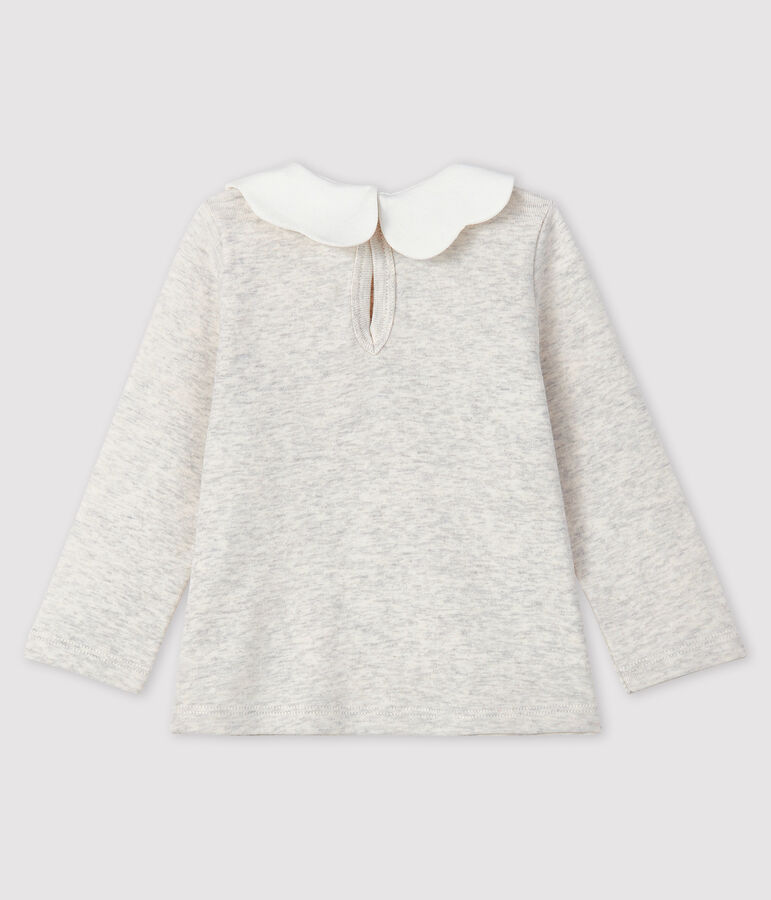 Blusa de manga larga para beb&eacute; ni&ntilde;a beige MONTELIMAR CHINE