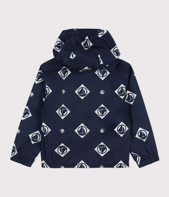 Cortavientos de material reciclado para niño/niña azul MEDIEVAL/blanco MARSHMALLOW