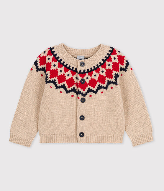 Cárdigan de punto tricotado de lana y algodón para bebé TRENCH/ MULTICO