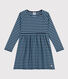 Vestido de manga larga de muletón a rayas de niña