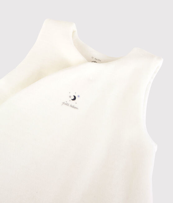 Saco de dormir de bebé en terciopelo de algodón ecológico blanco MARSHMALLOW