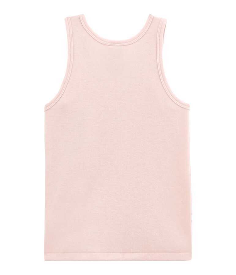 Camiseta sin mangas en lana y algod&oacute;n rosa JOLI