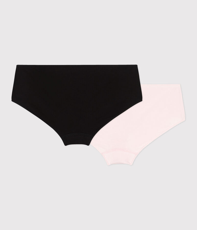 Juego de 2 culottes lisos de algod&oacute;n y elastano para mujer multicolor