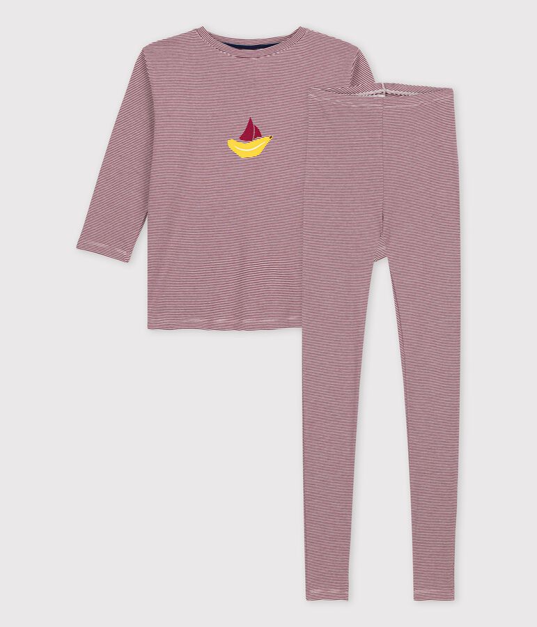 Pijama Tajinebanane x Petit Bateau rojo/blanco